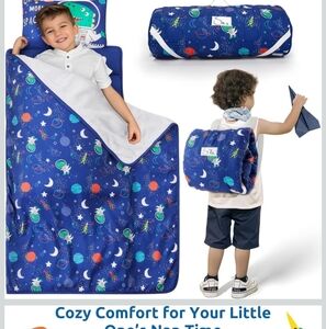Kids Blue Space-Themed Nap Mat
